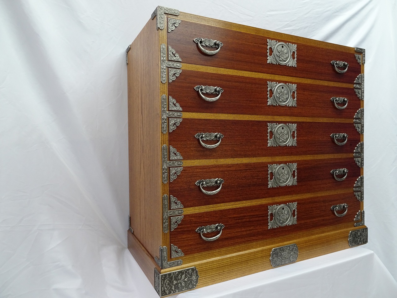 美品 唐木 花梨 カリン 無垢 チェスト 箪笥 タンス たんす 引出し