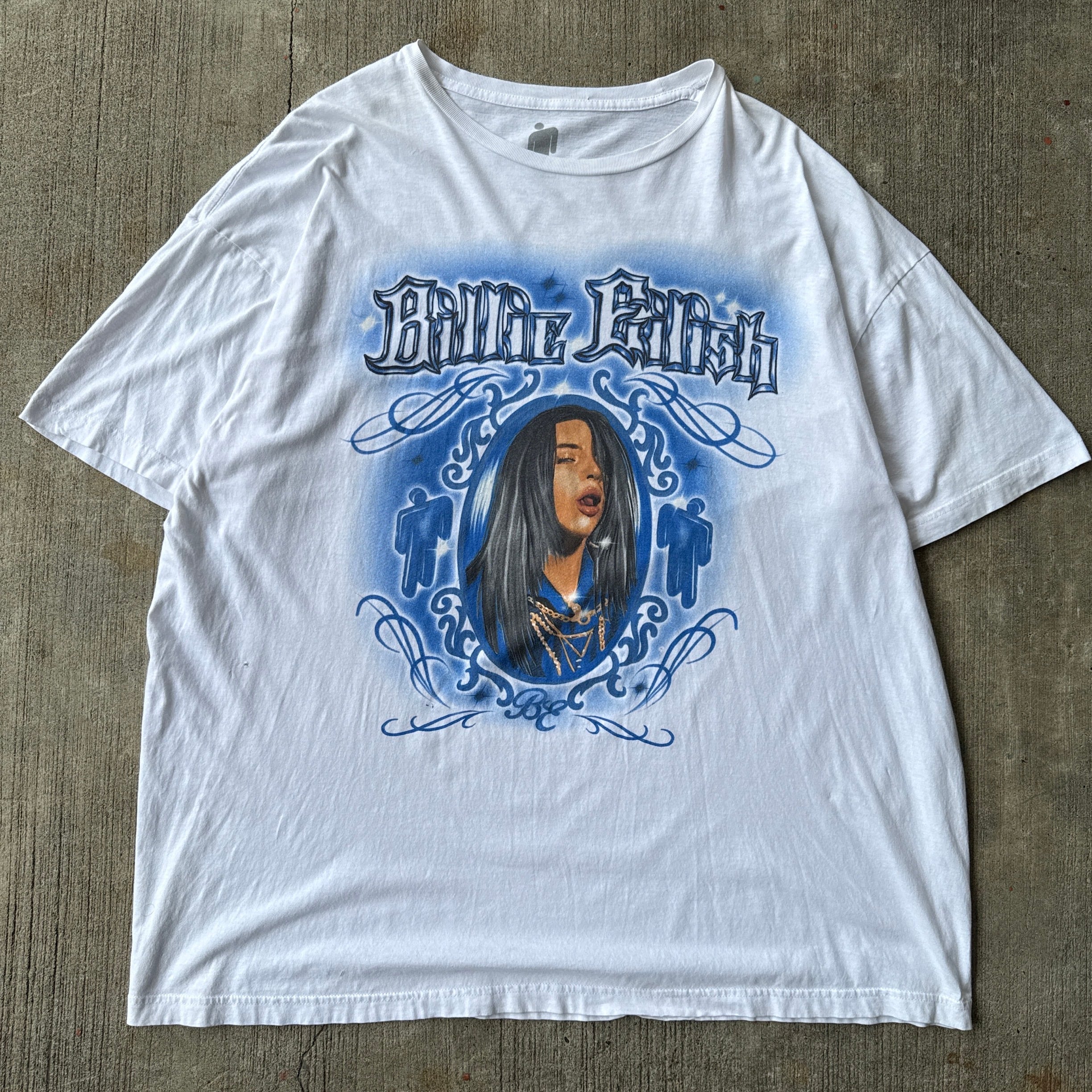 Billie Eilish Music Short Sleeve Print Tee Shirt XXL Size White