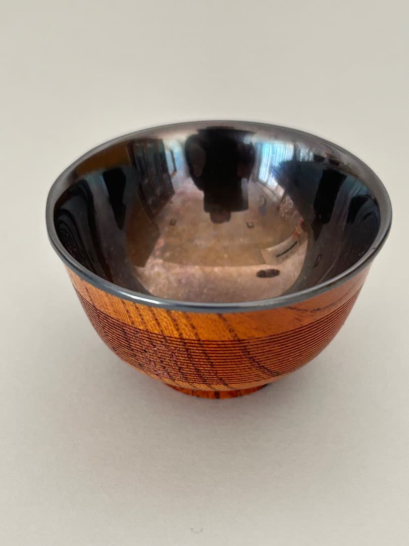 盃 (木地に純銀内張) 3客 打物師 鉄邦作