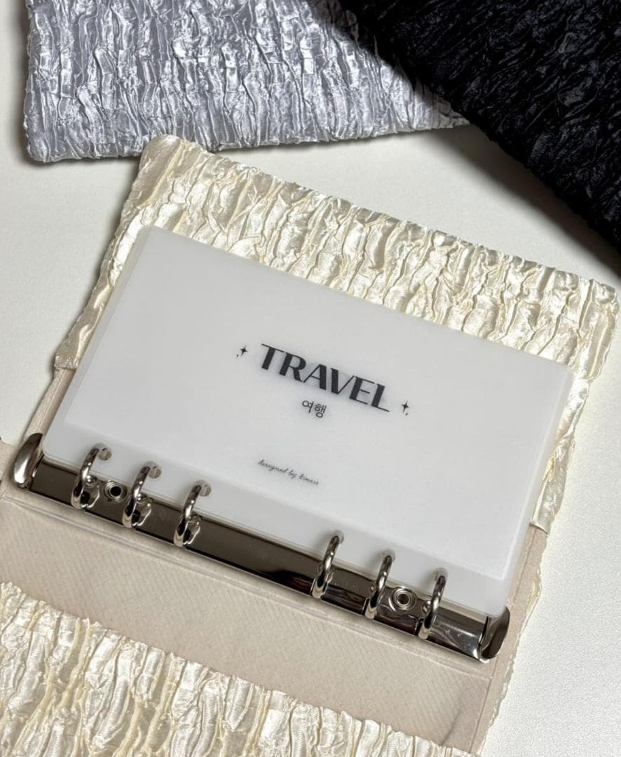 韓国♡バインダーカバー♡光沢クリーム A6貯金SAVING 文房具・事務用品