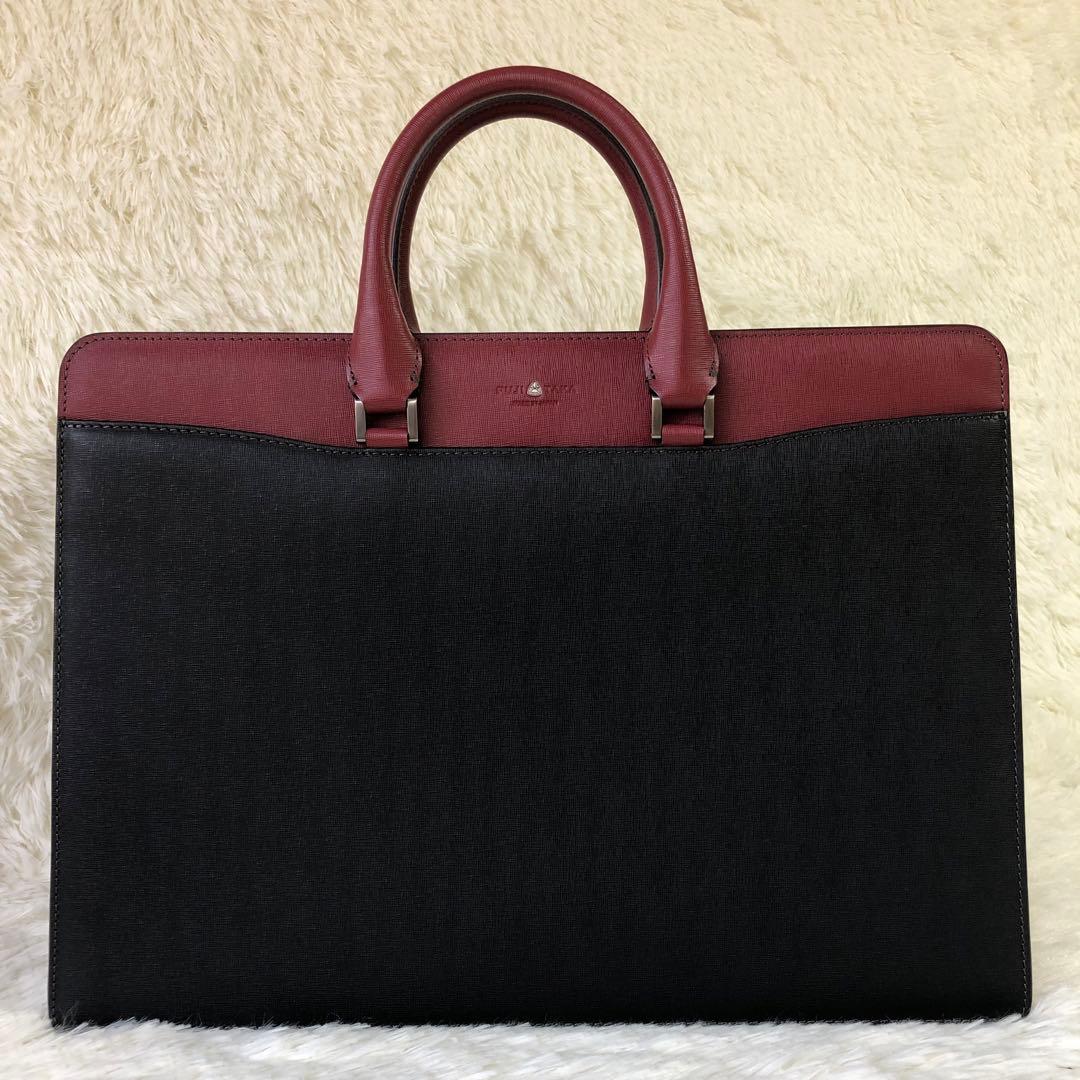 未使用級 フジタカ ディアマン レザー ビジネスバッグ 2way A4B4収納可